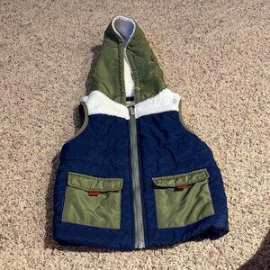 Kids' Bearpaw Blue and Green Hooded Vest